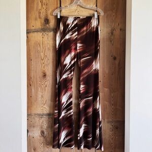 Sz M Windsor Abstract Brush Stroke High Rise Hip Hugging Flare Pants NWT